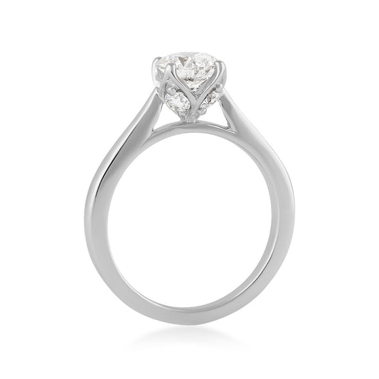 Adamante 1-1/4 ct. tw. Lab-Grown Round Brilliant Diamond Solitaire Engagement Ring in 14K White Gold close-up detail