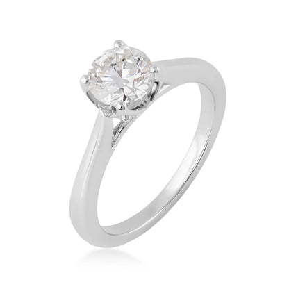 Adamante 1-1/4 ct. tw. Lab-Grown Round Brilliant Diamond Solitaire Engagement Ring in 14K White Gold front view