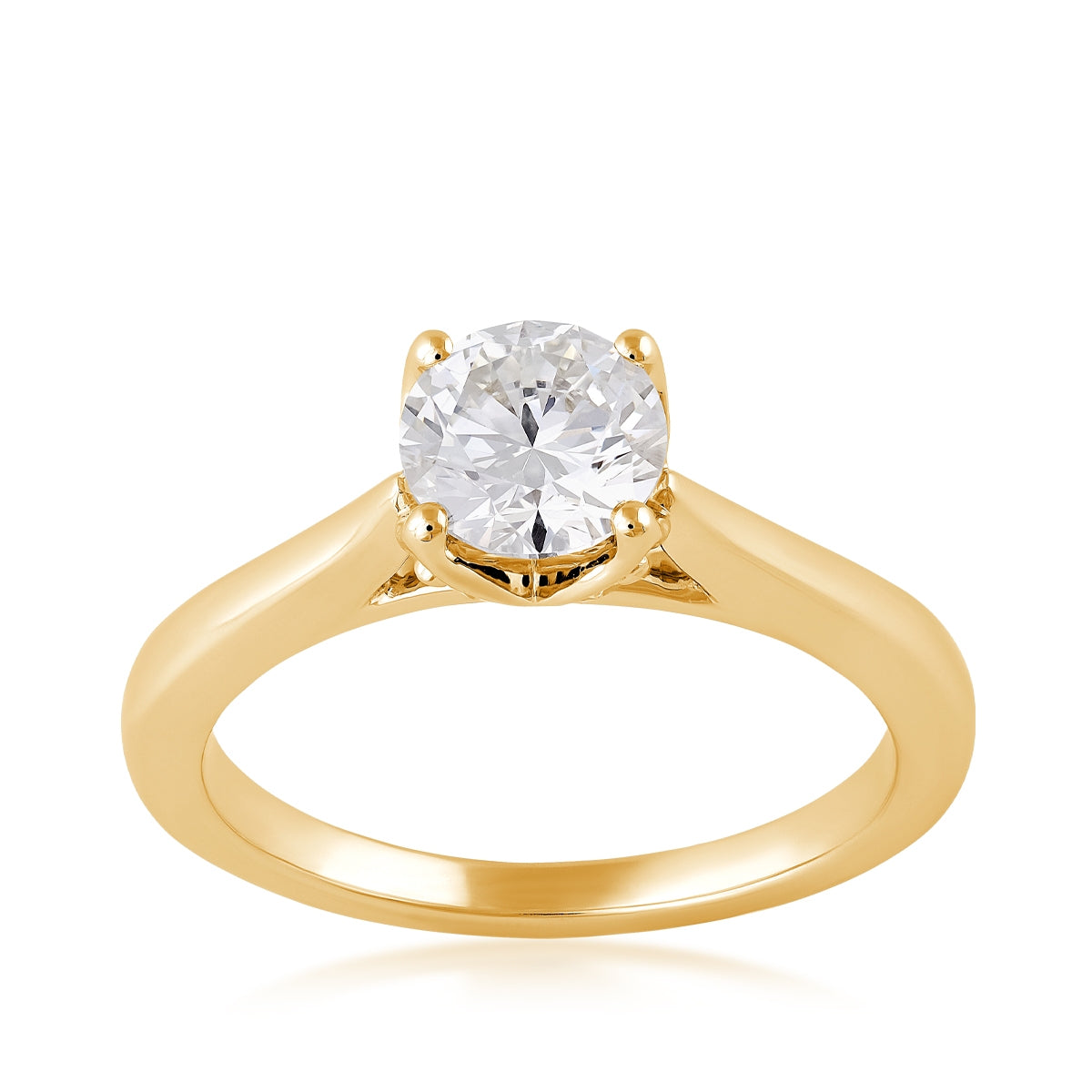 Adamante 1-1/4 ct. tw. Lab-Grown Round Brilliant Diamond Solitaire Engagement Ring in 14K Yellow Gold