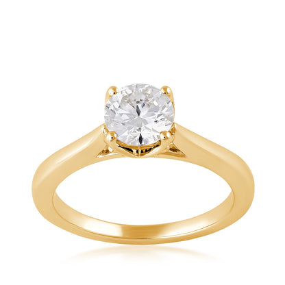 Adamante 1-1/4 ct. tw. Lab-Grown Round Brilliant Diamond Solitaire Engagement Ring in 14K Yellow Gold