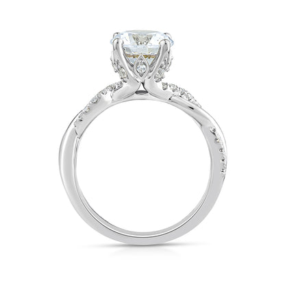 Above Love Star 1-9/10 ct. tw. Lab-Grown Round Brilliant Diamond Twist Engagement Ring in 18K White Gold front view