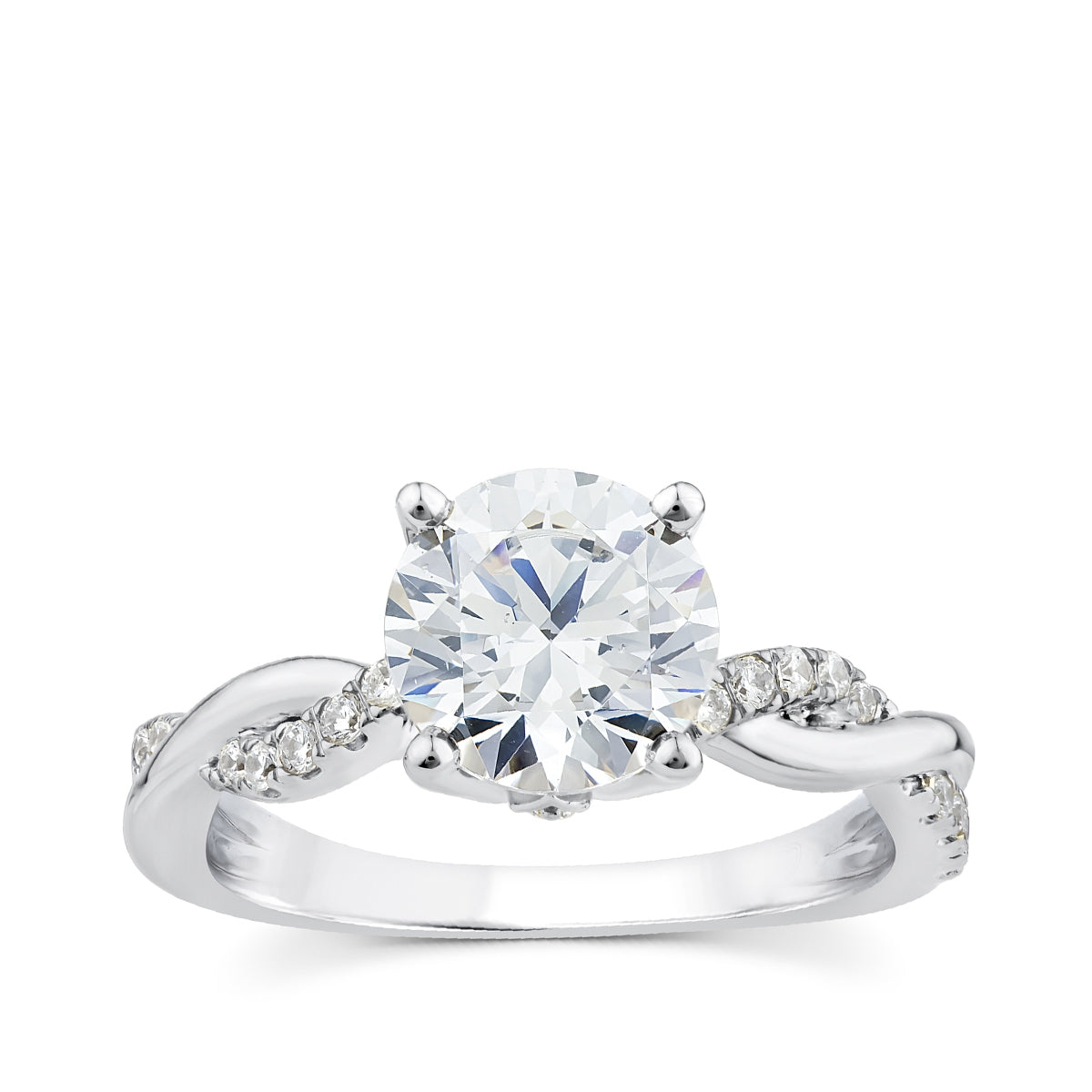 Above Love Star 1-9/10 ct. tw. Lab-Grown Round Brilliant Diamond Twist Engagement Ring in 18K White Gold