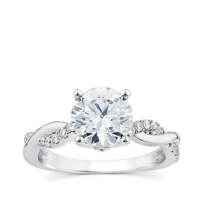 Above Love Star 1-9/10 ct. tw. Lab-Grown Round Brilliant Diamond Twist Engagement Ring in 18K White Gold