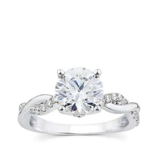Above Love Star 1-9/10 ct. tw. Lab-Grown Round Brilliant Diamond Twist Engagement Ring in 18K White Gold