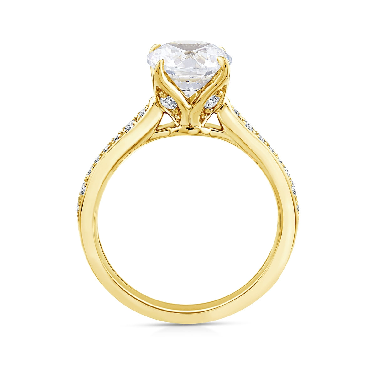 Above Love Star 2 ct. tw. Lab-Grown Round Brilliant Diamond Engagement Ring in 18K Yellow Gold front view