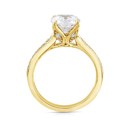 Above Love Star 2 ct. tw. Lab-Grown Round Brilliant Diamond Engagement Ring in 18K Yellow Gold front view
