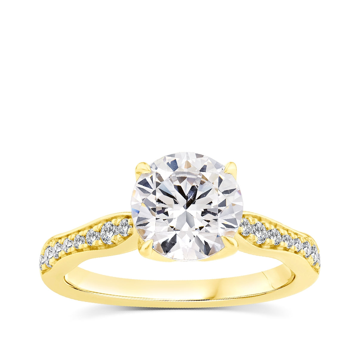 Above Love Star 2 ct. tw. Lab-Grown Round Brilliant Diamond Engagement Ring in 18K Yellow Gold