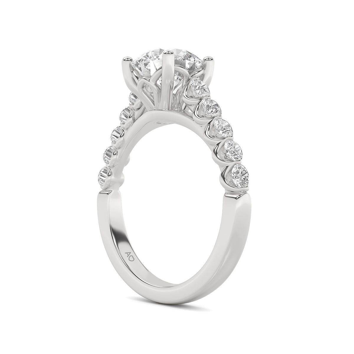 Above Love Star 2-1/5 ct. tw. Lab-Grown Round Brilliant Diamond Engagement Ring in 18K White Gold close-up detail