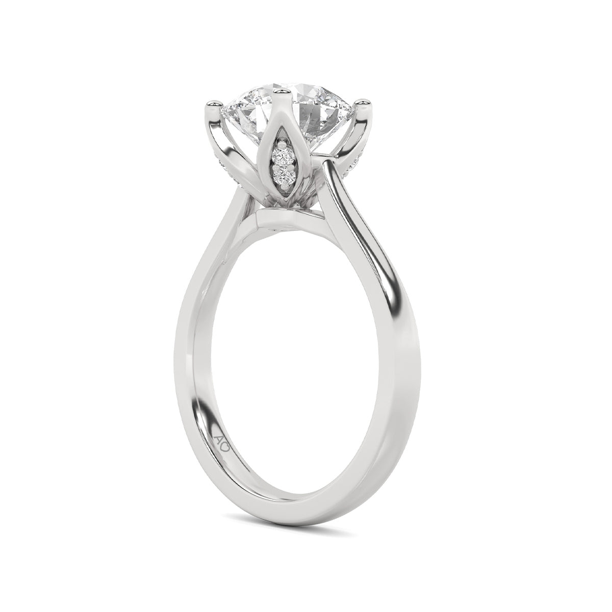 Above Love Star 2-1/4 ct. tw. Lab-Grown Round Brilliant Diamond Engagement Ring in 18K White Gold close-up detail