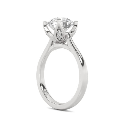 Above Love Star 2-1/4 ct. tw. Lab-Grown Round Brilliant Diamond Engagement Ring in 18K White Gold close-up detail
