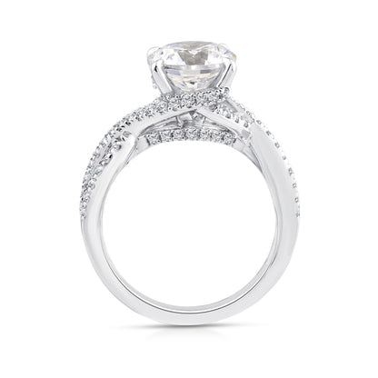 Above Love Star 2-5/8 ct. tw. Lab-Grown Round Brilliant Diamond Wraparound Halo Engagement Ring in 18K White Gold front view