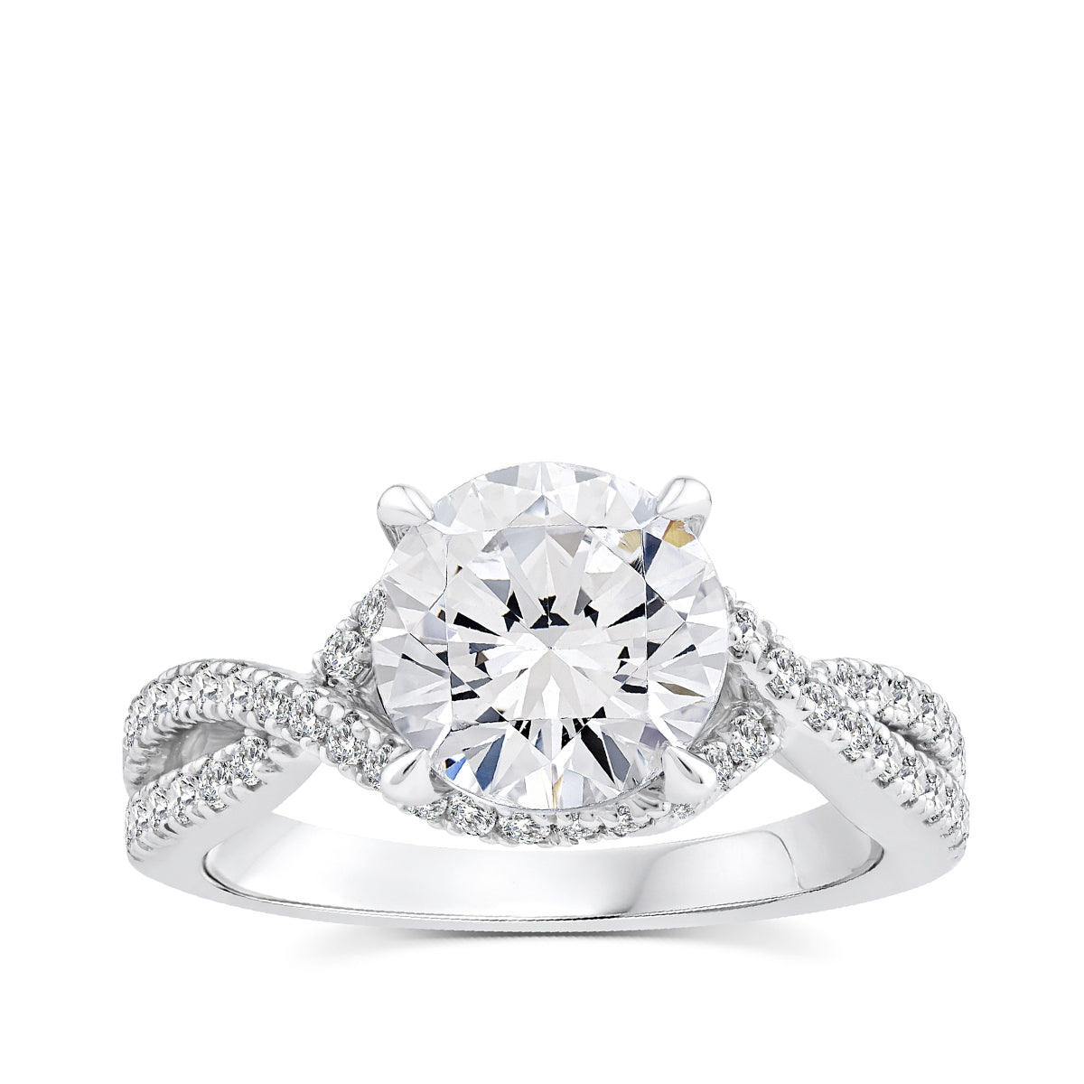 Above Love Star 2-5/8 ct. tw. Lab-Grown Round Brilliant Diamond Wraparound Halo Engagement Ring in 18K White Gold