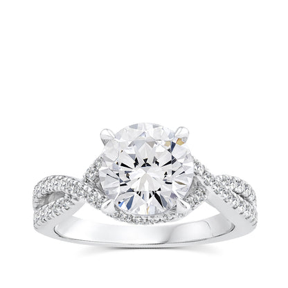 Above Love Star 2-5/8 ct. tw. Lab-Grown Round Brilliant Diamond Wraparound Halo Engagement Ring in 18K White Gold