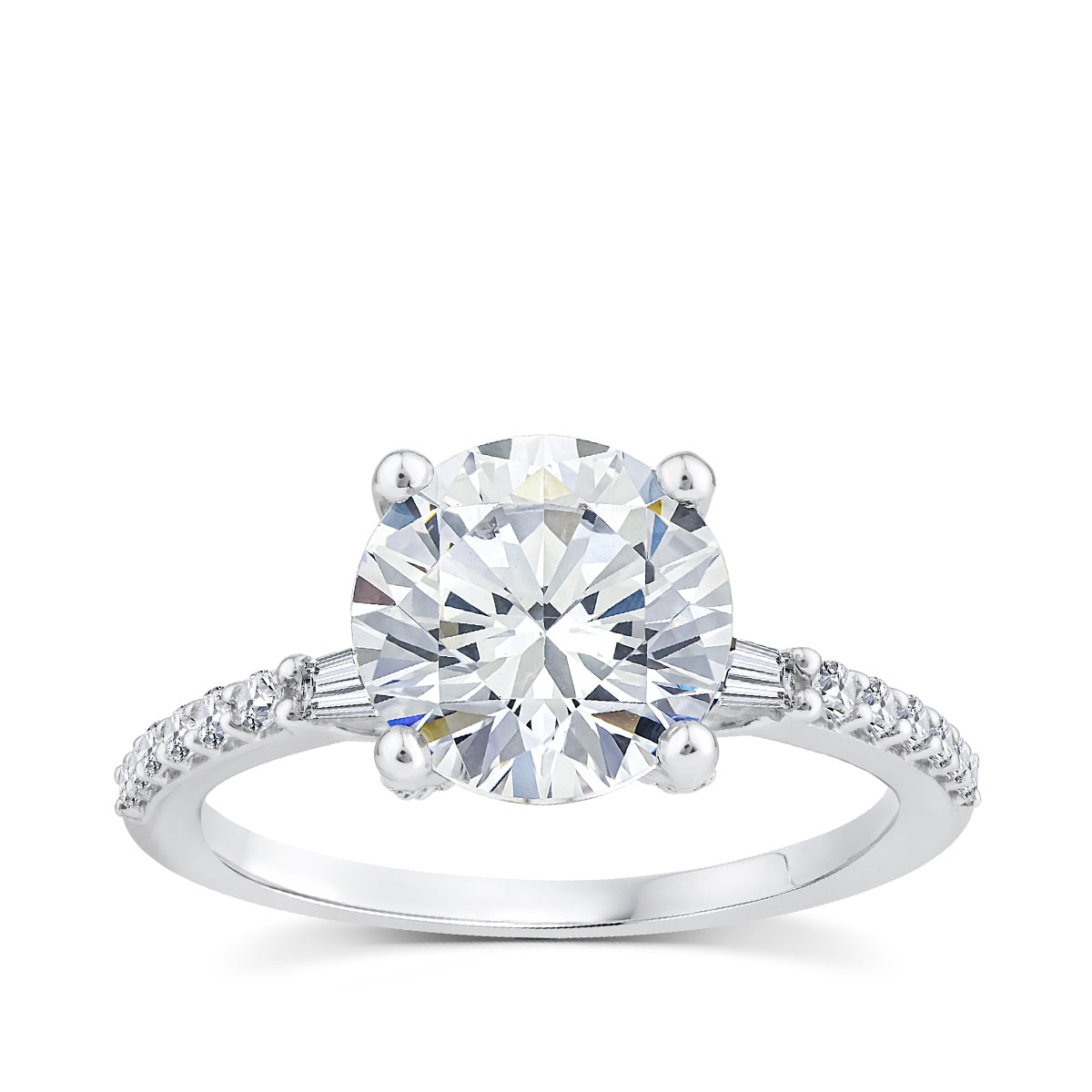 Above Love Star 3-1/6 ct. tw. Lab-Grown Round Brilliant & Baguette Diamond Engagement Ring in 18K White Gold
