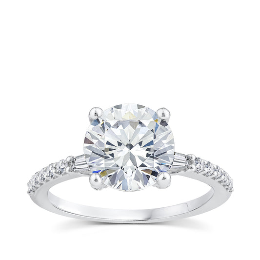 Above Love Star 3-1/6 ct. tw. Lab-Grown Round Brilliant & Baguette Diamond Engagement Ring in 18K White Gold