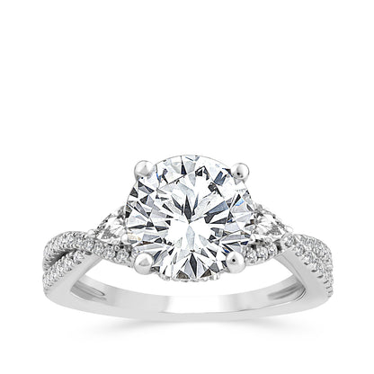 Above Love Star 3-1/3 ct. tw. Lab-Grown Round Brilliant Diamond Twist Engagement Ring in 18K White Gold