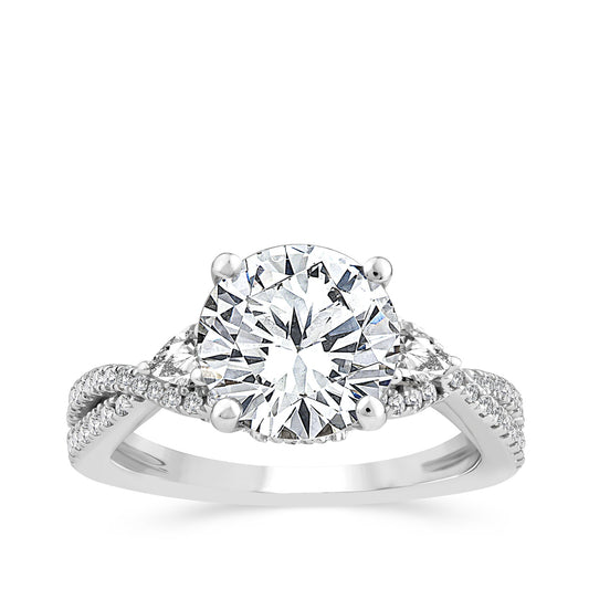 Above Love Star 3-1/3 ct. tw. Lab-Grown Round Brilliant Diamond Twist Engagement Ring in 18K White Gold