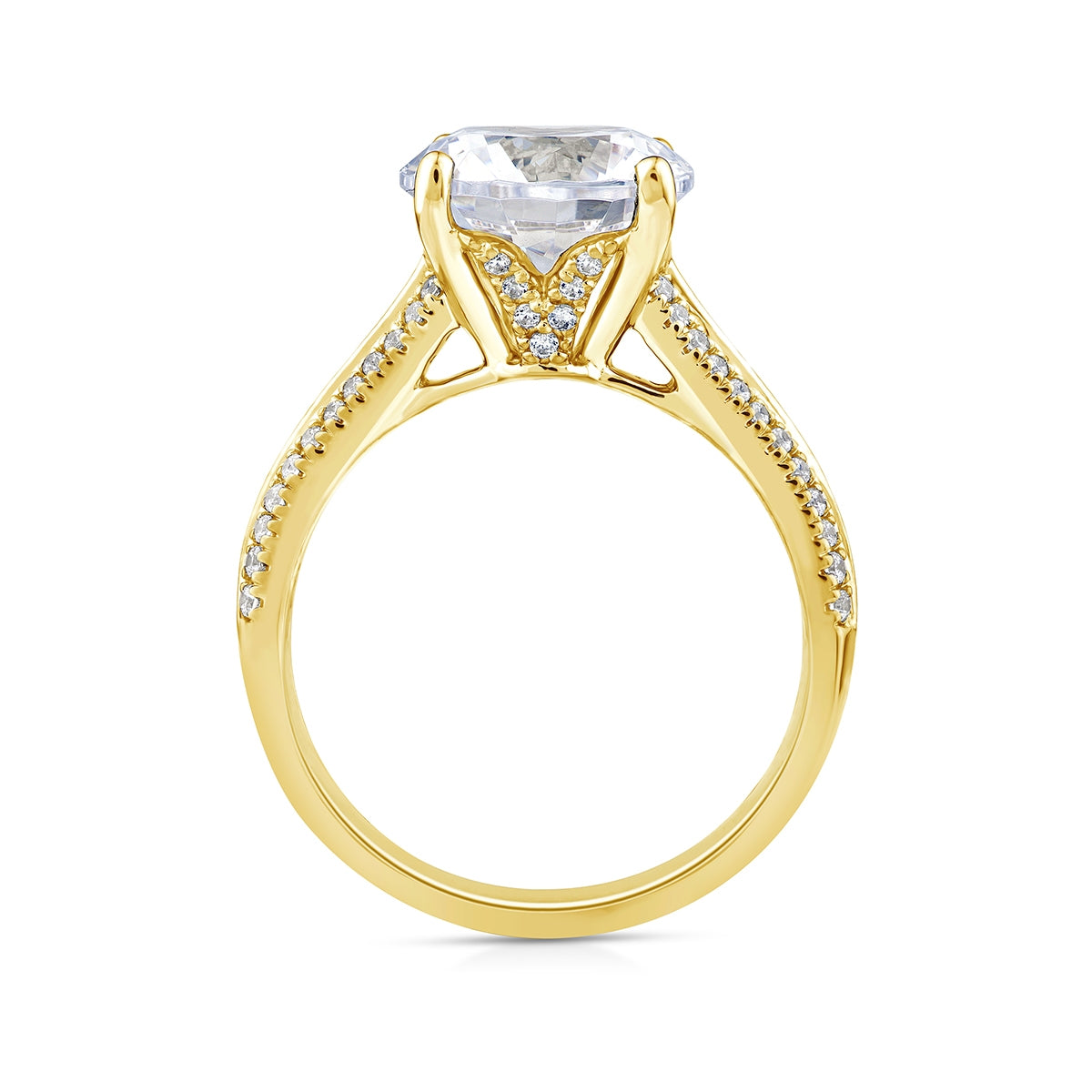 Above Love Star 3-5/8 ct. tw. Lab-Grown Round Brilliant Diamond Engagement Ring in 18K Yellow Gold front view