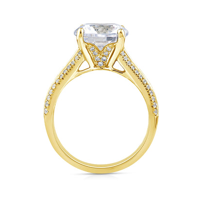 Above Love Star 3-5/8 ct. tw. Lab-Grown Round Brilliant Diamond Engagement Ring in 18K Yellow Gold front view