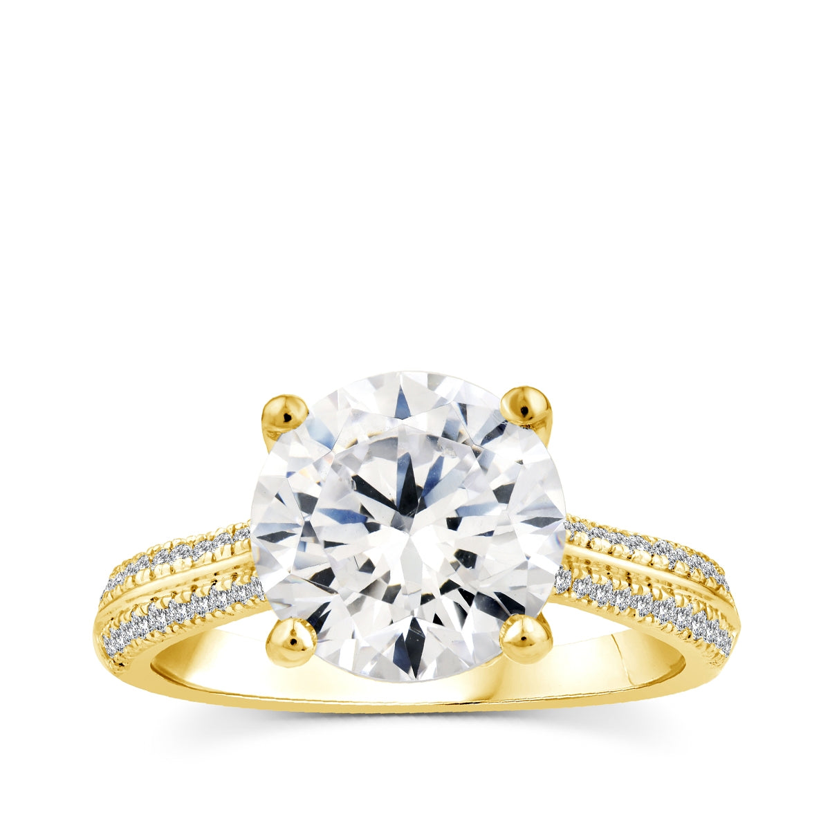 Above Love Star 3-5/8 ct. tw. Lab-Grown Round Brilliant Diamond Engagement Ring in 18K Yellow Gold