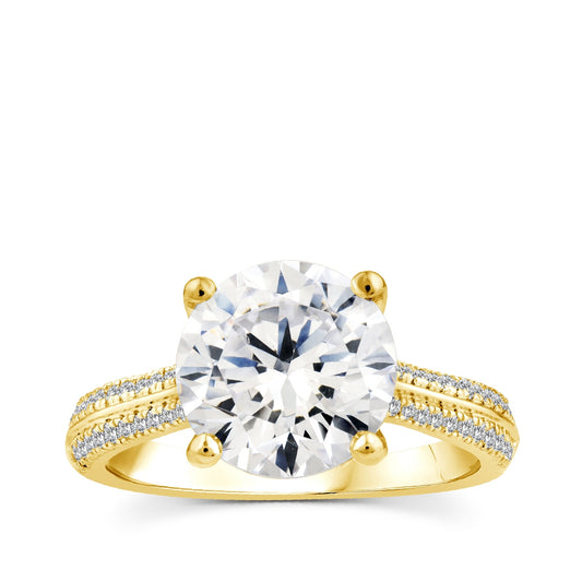 Above Love Star 3-5/8 ct. tw. Lab-Grown Round Brilliant Diamond Engagement Ring in 18K Yellow Gold