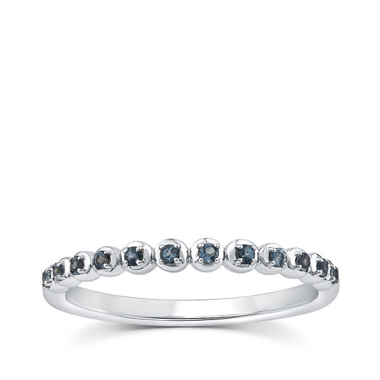 London Blue Topaz Stackable Ring in 10K White Gold