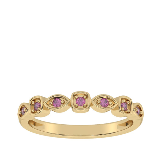 Rhodolite Garnet Stackable Ring in 10K Yellow Gold
