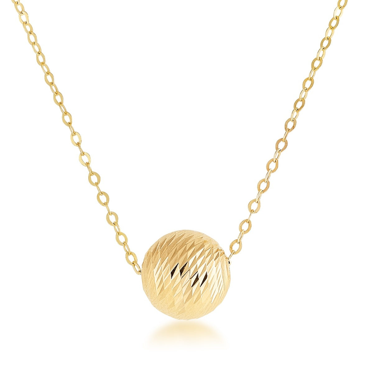 Textured Sliding Bead Pendant in 10K Yellow Gold