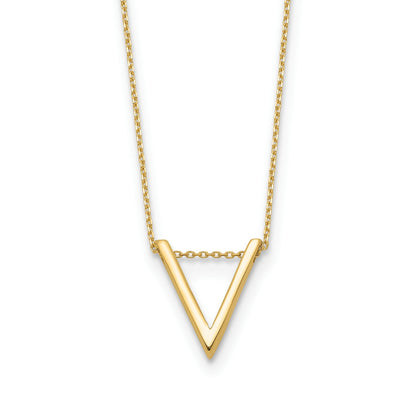 Upside Down Triangle Slide Pendant in 14K Yellow Gold