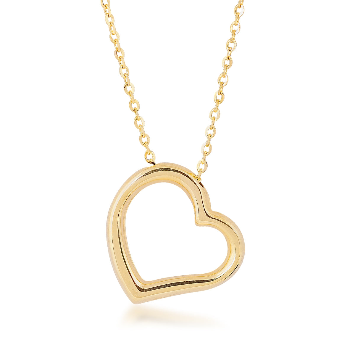 Open Heart Pendant in 10K Yellow Gold