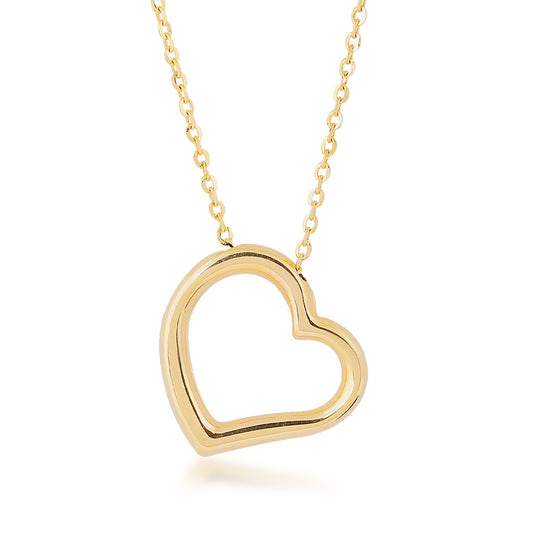 Open Heart Pendant in 10K Yellow Gold