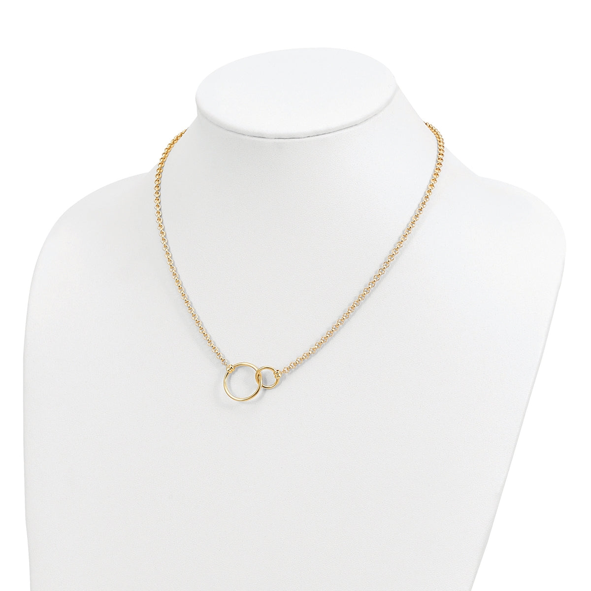 Linked Circle Necklace in 10K Yellow Gold front view
