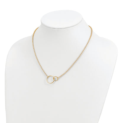 Linked Circle Necklace in 10K Yellow Gold front view