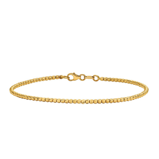 Textured Bead Flexible Bangle Bracelet in 14K Yellow Gold