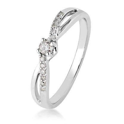 I Promise 1/7 ct. tw. Round Diamond Promise Ring in 10K White Gold front view