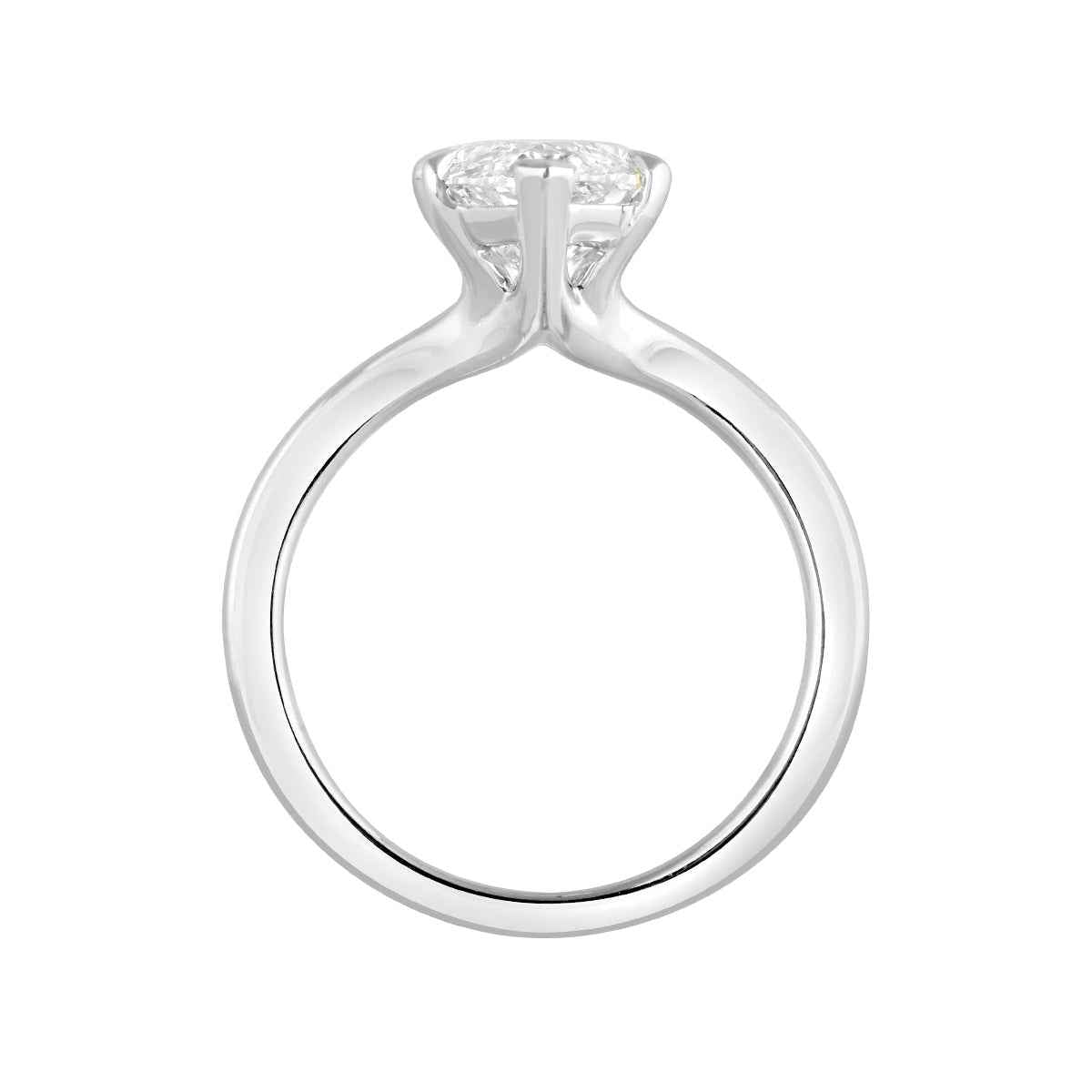 Adamante 5 ct. tw. Lab-Grown Marquise Diamond Solitaire Engagement Ring in 14K White Gold front view