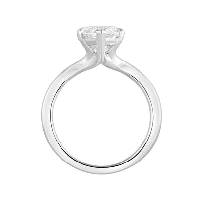 Adamante 5 ct. tw. Lab-Grown Marquise Diamond Solitaire Engagement Ring in 14K White Gold front view