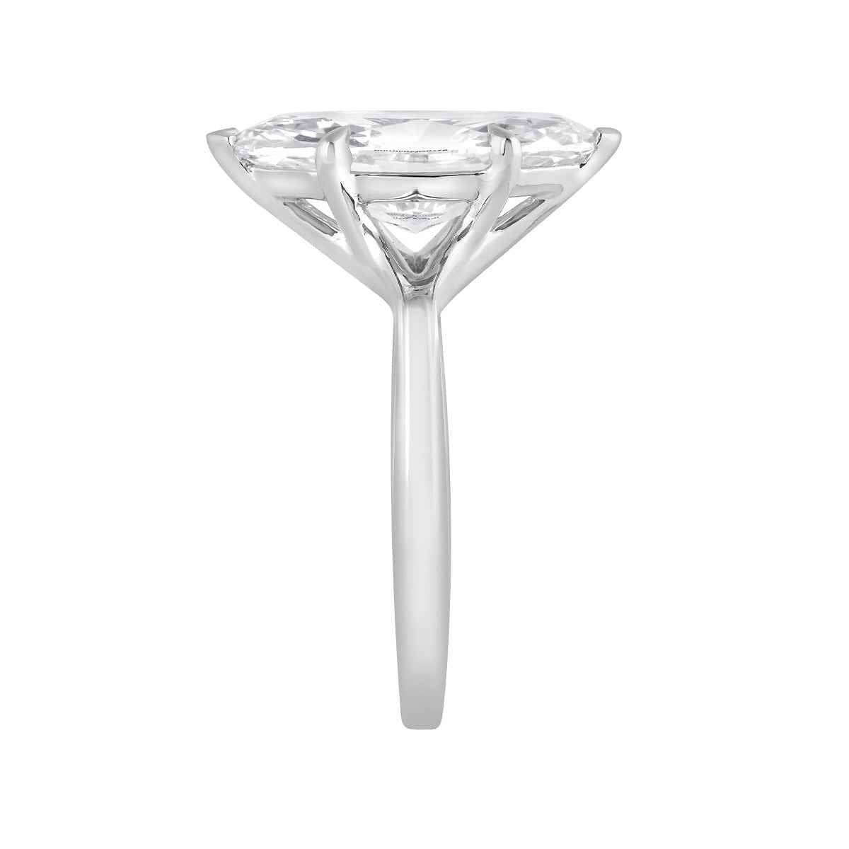 Adamante 5 ct. tw. Lab-Grown Marquise Diamond Solitaire Engagement Ring in 14K White Gold close-up detail