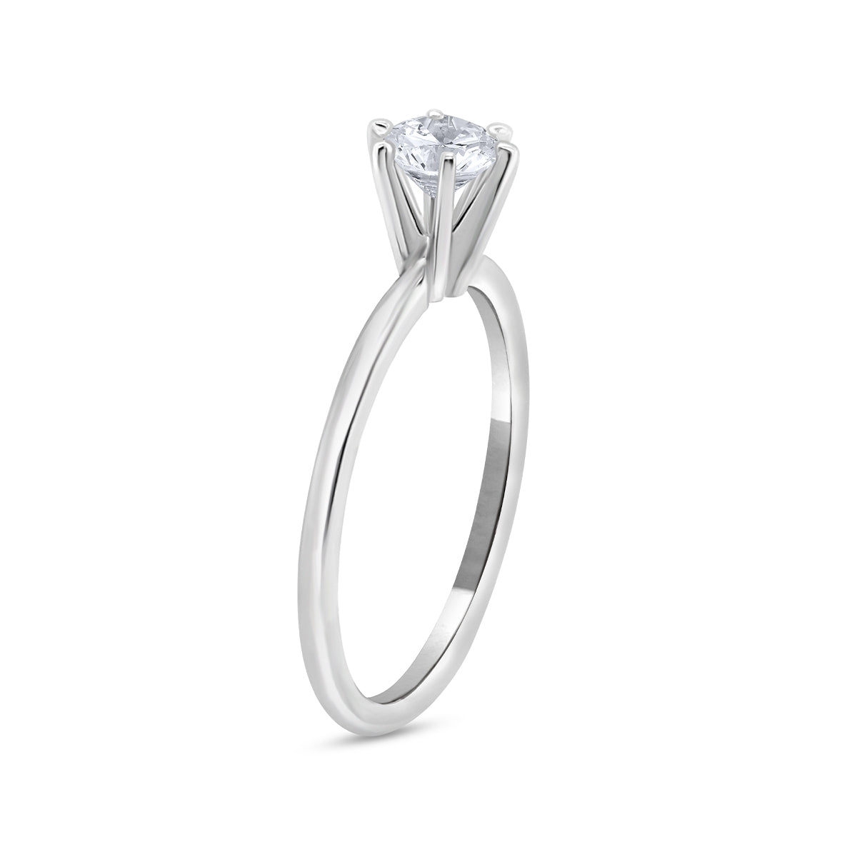 Premier Natural 1/2 ct. tw. Round Brilliant Diamond Solitaire Engagement Ring in 14K White Gold front view
