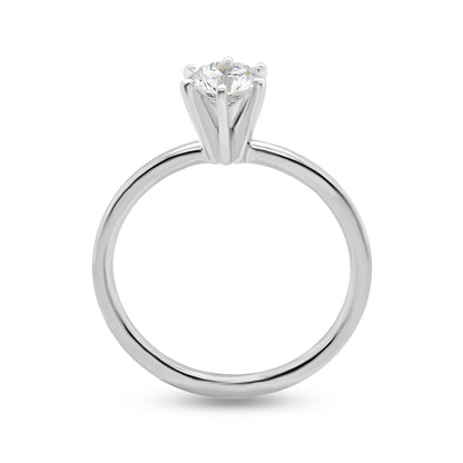 Premier Natural 1/2 ct. tw. Round Brilliant Diamond Solitaire Engagement Ring in 14K White Gold close-up detail