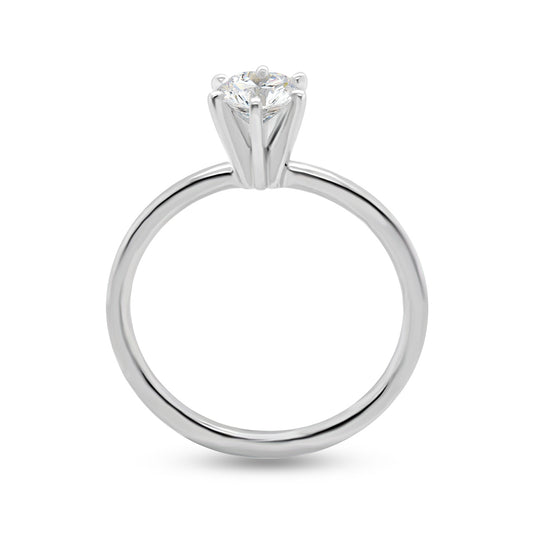 Premier Natural 1/2 ct. tw. Round Brilliant Diamond Solitaire Engagement Ring in 14K White Gold close-up detail