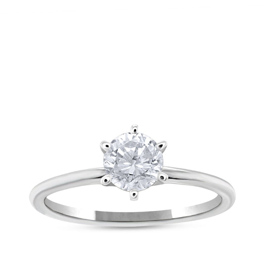 Premier Natural 1/2 ct. tw. Round Brilliant Diamond Solitaire Engagement Ring in 14K White Gold