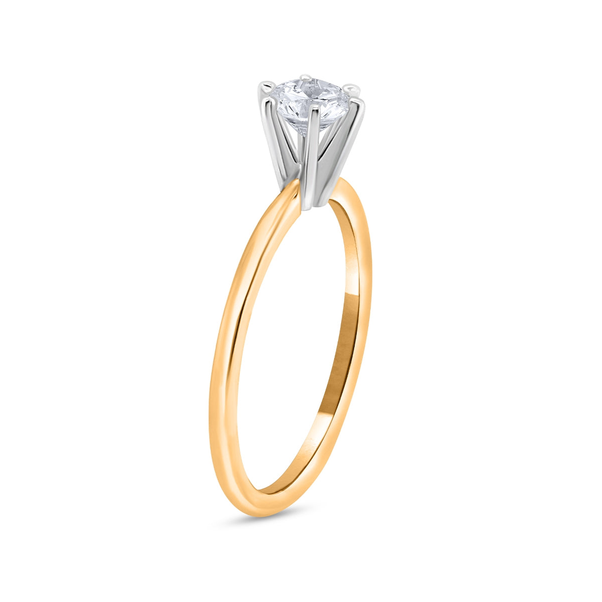 Premier Natural 1/2 ct. tw. Round Brilliant Diamond Solitaire Engagement Ring in 14K Yellow Gold front view