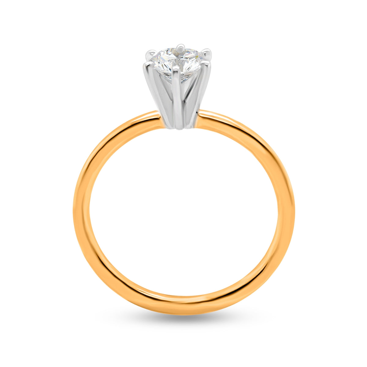 Premier Natural 1/2 ct. tw. Round Brilliant Diamond Solitaire Engagement Ring in 14K Yellow Gold close-up detail
