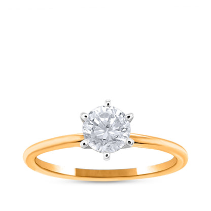 Premier Natural 1/2 ct. tw. Round Brilliant Diamond Solitaire Engagement Ring in 14K Yellow Gold