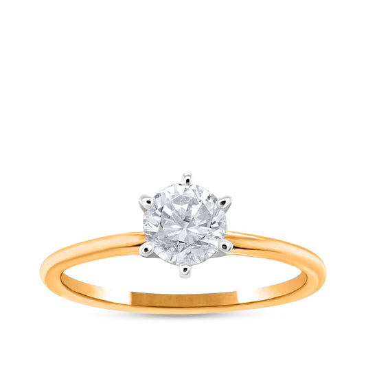 Premier Natural 1/2 ct. tw. Round Brilliant Diamond Solitaire Engagement Ring in 14K Yellow Gold