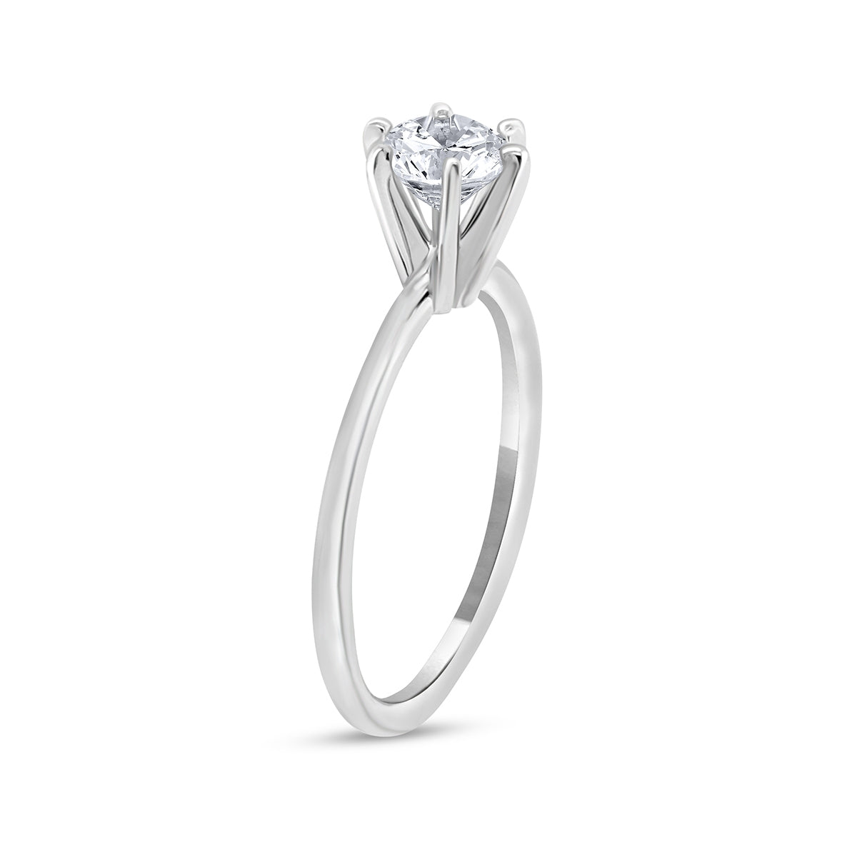 Premier Natural 3/4 ct. tw. Round Brilliant Diamond Solitaire Engagement Ring in 14K White Gold front view