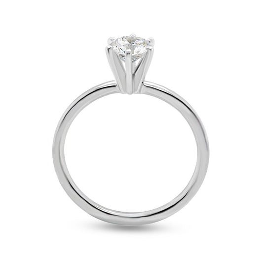 Premier Natural 3/4 ct. tw. Round Brilliant Diamond Solitaire Engagement Ring in 14K White Gold close-up detail