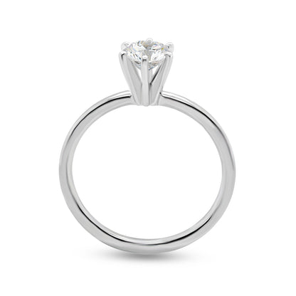 Premier Natural 3/4 ct. tw. Round Brilliant Diamond Solitaire Engagement Ring in 14K White Gold close-up detail