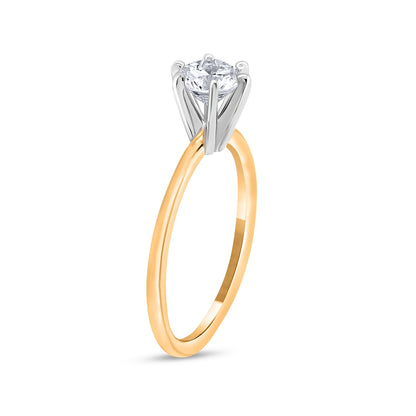 Premier Natural 3/4 ct. tw. Round Brilliant Diamond Solitaire Engagement Ring in 14K Yellow Gold front view